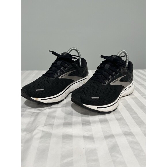 Brooks Ghost 14 Black and White Athletic Shoes 7.5 Wide - Picture 2 of 14